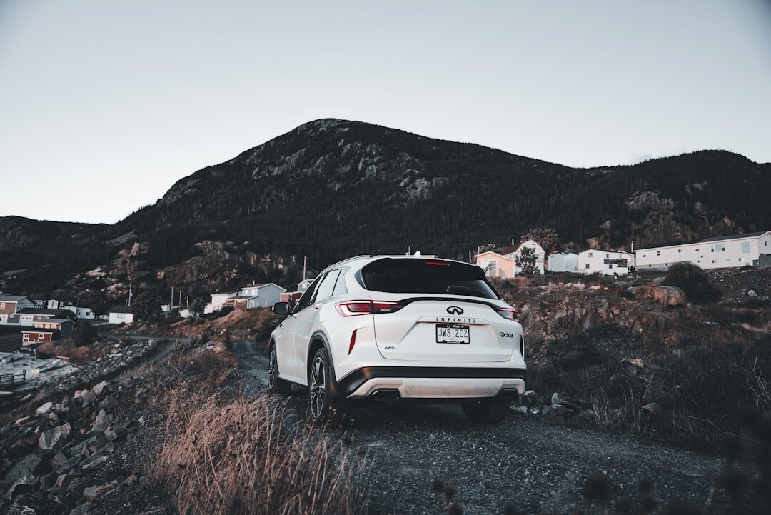 suv on mountain road