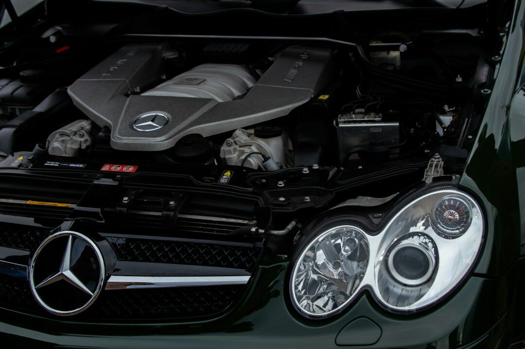 luxury car engine close up