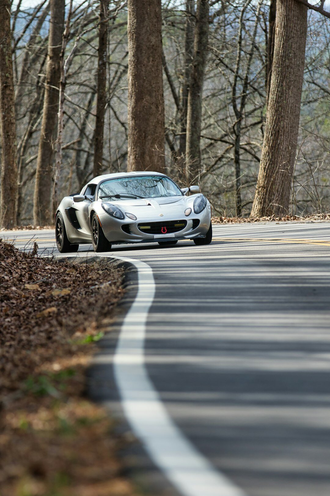 sports car winding road