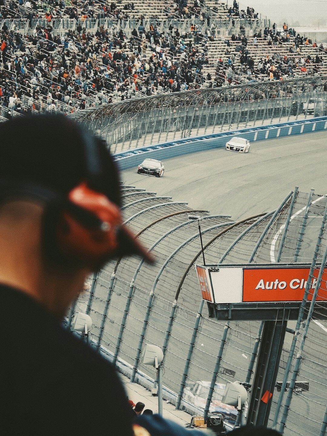 race car driver on track